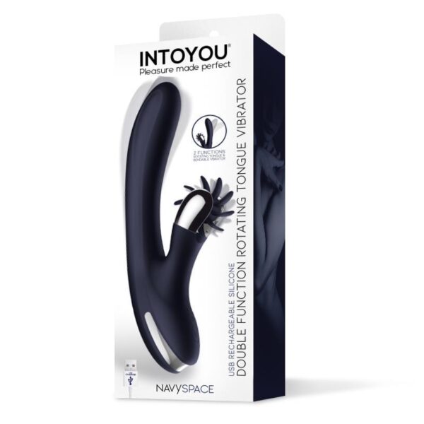 Navyspace Vibrador Con Lenguas Rotadoras Azul - Imagen 5