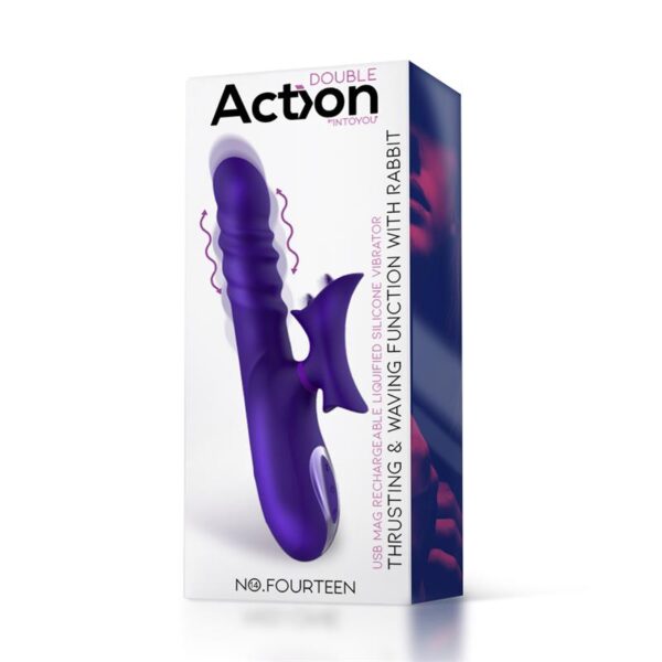 No. Fourteen Vibrador Función Telescópica Ondulante Y Lengua Alta Frecuencia Silicona Líquida Usb - Imagen 2