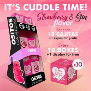 Ositos Con Alcohol 15% Fresa Y Ginebra 10 Cajas + 1 Display