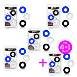Pack 4+1 Pack 3 Anillos Para El Pene 3 Solores 1.6 Cm