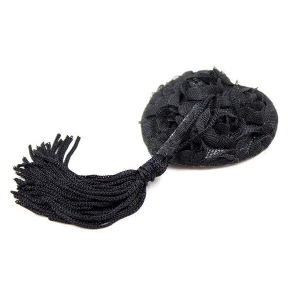 Pezoneras Con Encaje Y Patrón Floral Negro - Imagen 2