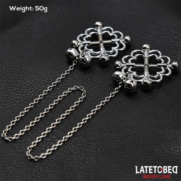 Pinzas DE Metal Para Pezones Cadena Y Cascabeles - Imagen 2