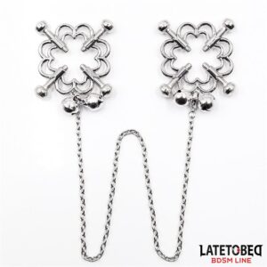 Pinzas DE Metal Para Pezones Cadena Y Cascabeles