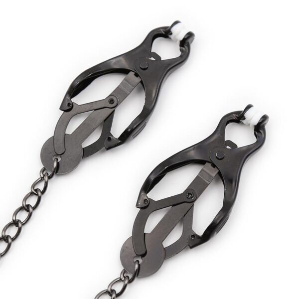 Pinzas Japonesas Para Pezones Con Cadena Negro - Imagen 2