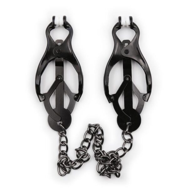 Pinzas Japonesas Para Pezones Con Cadena Negro - Imagen 5