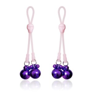 Pinzas Pezones Calaberas Y Cascabeles Silicona Y Metal Rosa/púrpura