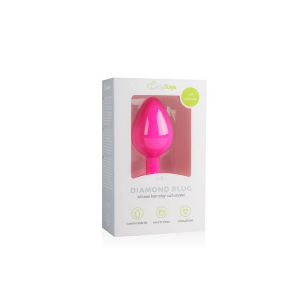 Plug Con Cristal Transparente Silicona Rosa - Imagen 4