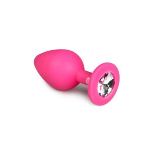 Plug Con Cristal Transparente Silicona Rosa