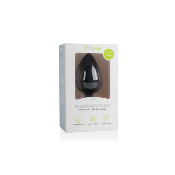 Plug Grande Con Diamante - Negro - Imagen 4
