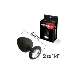 Plug Silicona Con Piedra M Negro