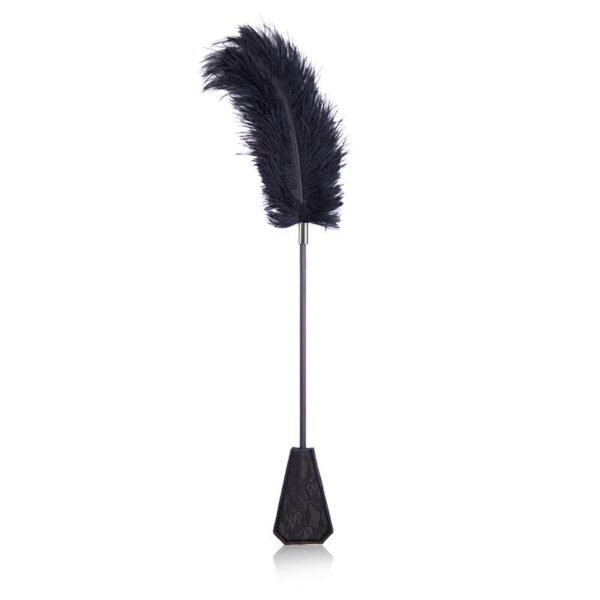 Plumero Y Pala Con Encaje 2 En 1 56 Cm Negro