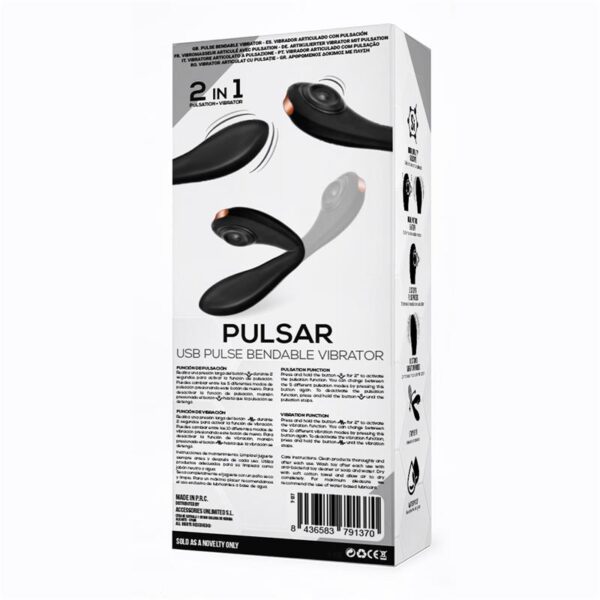 Pulsar Vibrador Con Esqueleto Articulado Silicona Usb - Imagen 3