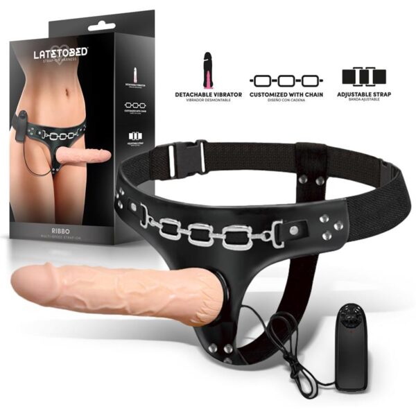 Ribbo Arnés Con Dildo Realista Con Vibración Y Control Remoto