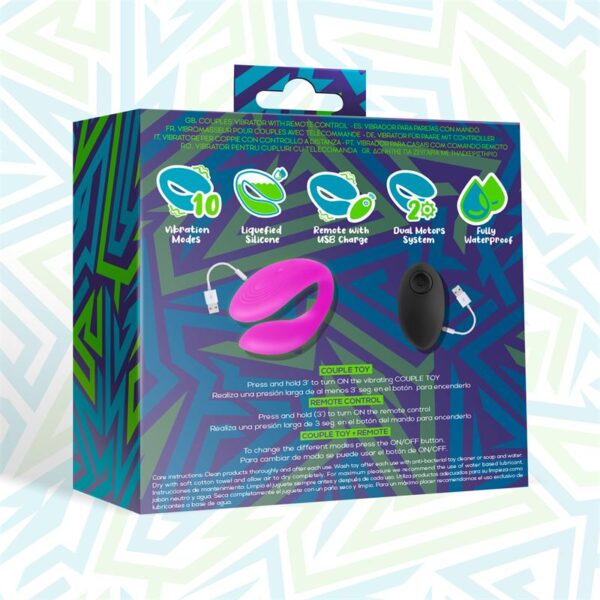 Roomie Vibrador Para Parejas Silicona Líquida Unibody Control Remoto Usb - Imagen 3