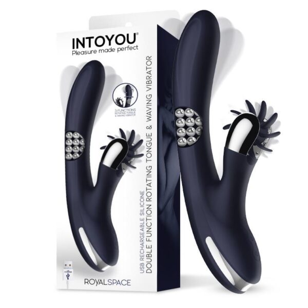 Royalspace Vibrador Con Lenguas Estimuladoras Y Bolas Internas 360º Azul