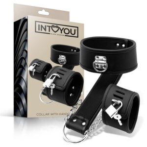 Set DE Collar Con Esposas Y Para Muñecas Cuero Vegano