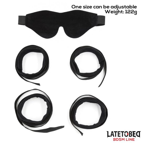Set DE Resticciones 3 Piezas Antifaz. Esposas Muñecas Y Tobillos Ajustables - Imagen 6