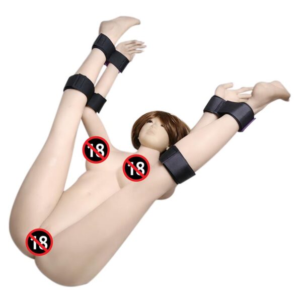 Set DE Restricciones Con Esposas Para Muñeca Y Tobillo Ajustables - Imagen 7