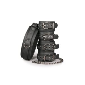 Set Ligaduras Collar Y Esposas Negro