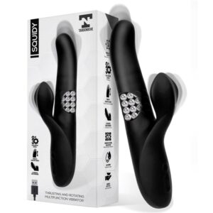 Squidy Vibrador Función DE Movimiento Up and Down Y Bolas Rotadoras Usb Silicona
