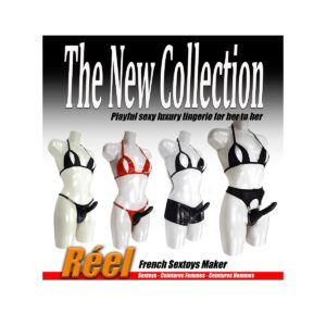 Tanga Vinilo Strap-on Rojo