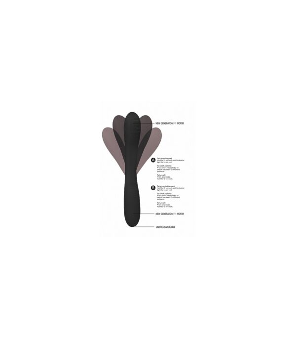 Vibrador Recargable Ultraflexible Double Ended Negro