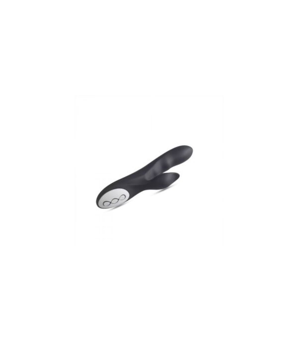 Vibrador Silicona C/ Estimulador Recargable Negro - Imagen 4