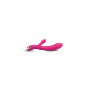 Vibrador Silicona C/ Estimulador Recargable Rosa
