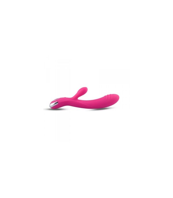 Vibrador Silicona C/ Estimulador Recargable Rosa