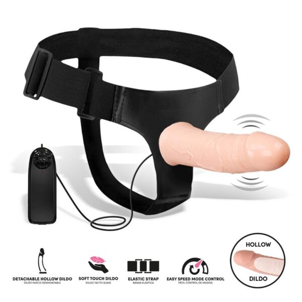 Wobox Arnés Con Dildo Hueco Desmontable. Vibración Y Control Remoto - Imagen 2