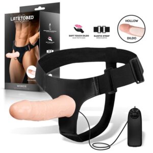 Wobox Arnés Con Dildo Hueco Desmontable. Vibración Y Control Remoto