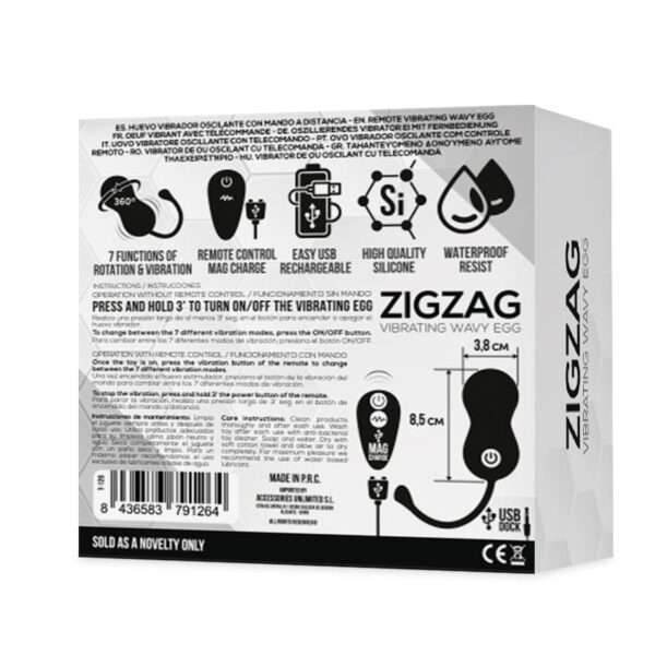 Zigzag Huevo Zigzageante Y Vibrador Con Control Remoto - Imagen 3