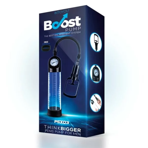 BOOST PUMPS – Bomba Manual con Medidor para el Pene PSX03 Transparente - Imagen 2