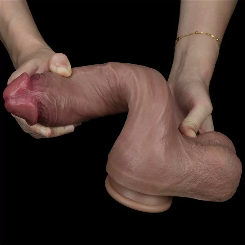 Love Toy King Dildo Nature 10.5 Dual Layer – Realista de Silicona Doble Densidad con Ventosa - Imagen 7