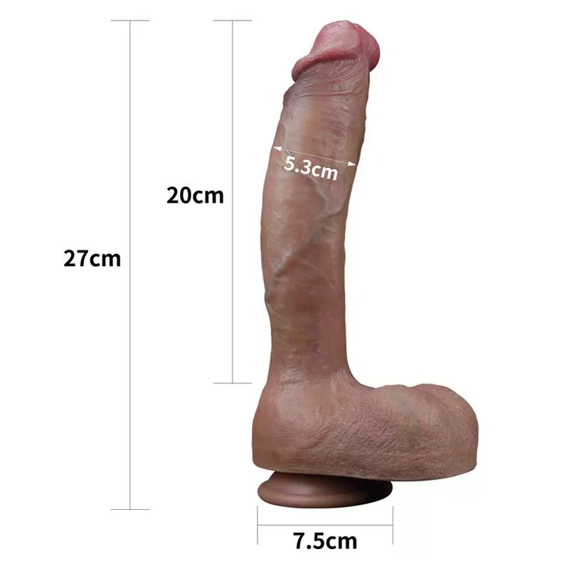 Love Toy King Dildo Nature 10.5 Dual Layer – Realista de Silicona Doble Densidad con Ventosa - Imagen 3