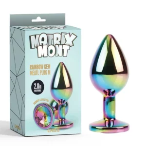Rainbow Gem Plug Anal Multicolor con Joya – Talla M