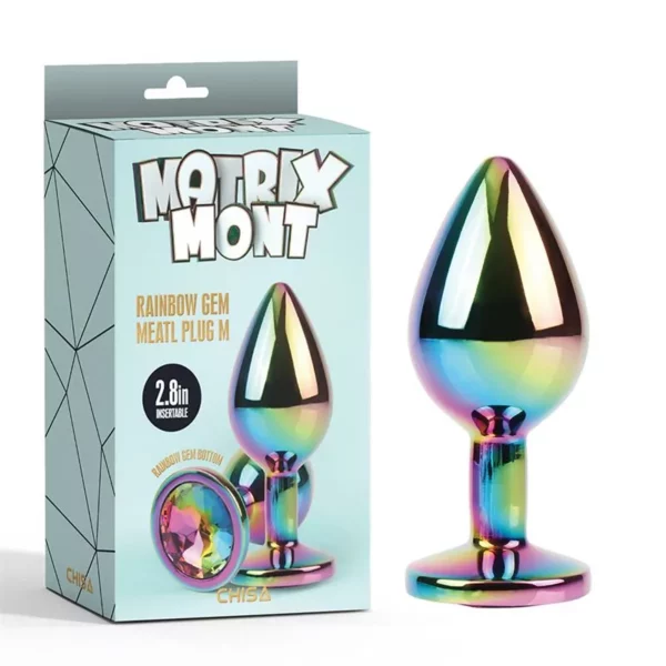 Rainbow Gem Plug Anal Multicolor con Joya – Talla M