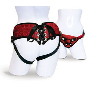 Red Lace Corsette Strap on