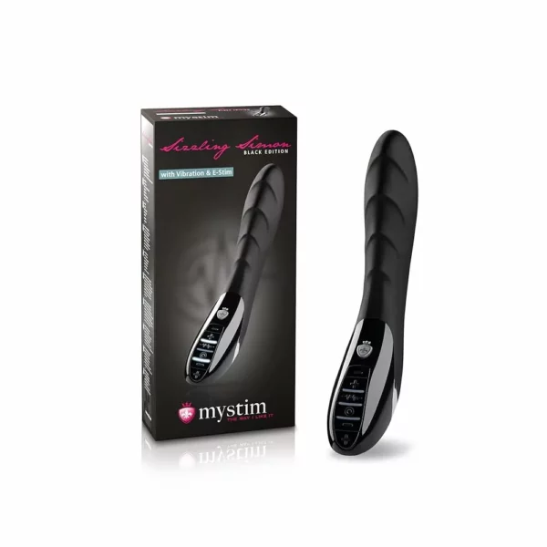 Mystim Sizzling Simon E-Stim Vibrator Black Edition – Vibración y estimulación eléctrica en un solo placer
