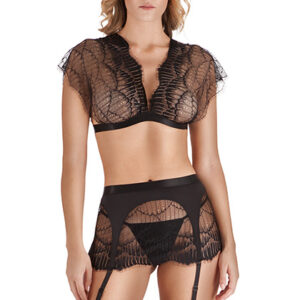 Conjunto Top Falda Set Negro TU