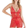 Vestido Encaje Floral Rojo TU