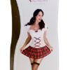 Disfraz estudiante Set Blanco/Rojo TU - Imagen 3