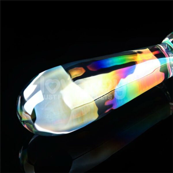 Dildo de Cristal que Brilla en la Oscuridad Twilight Gleam Rising Ripples - Imagen 3