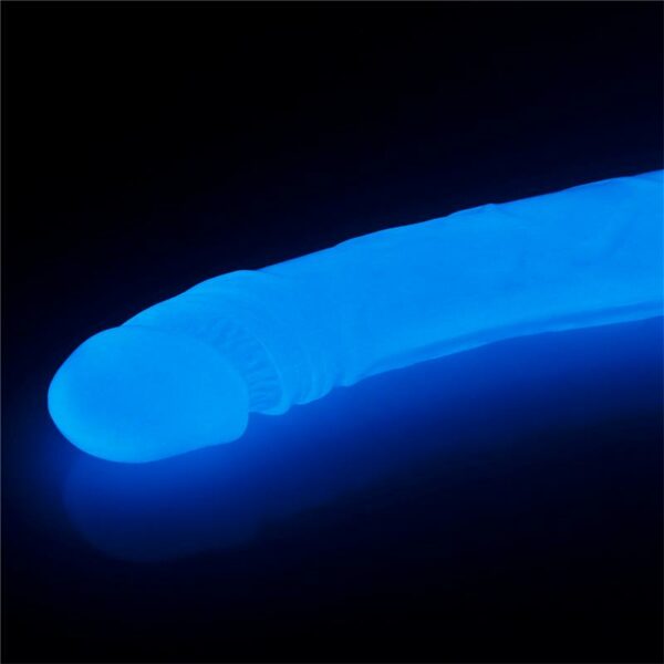 Dildo Doble Lumino 14.5 Luz Azul - Imagen 3