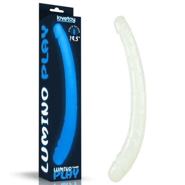 Dildo Doble Lumino 14.5 Luz Azul - Imagen 9