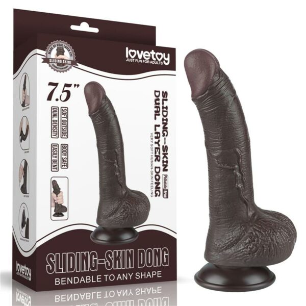 Dildo Dual Layer Piel Deslizante 7.5 - Imagen 12