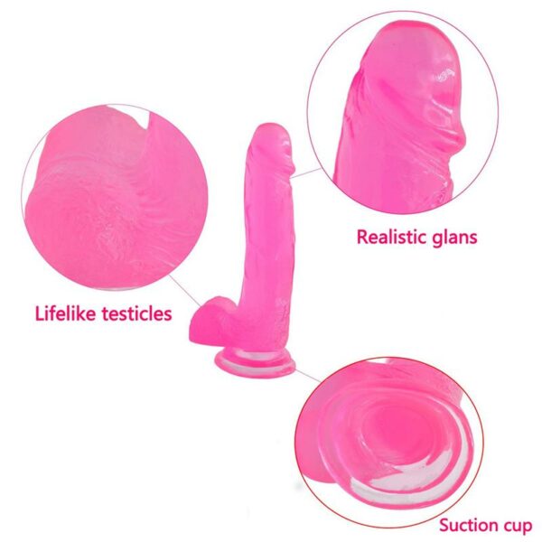 Dildo Jelly Studs 8 Rosa - Imagen 5