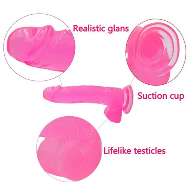 Dildo Jelly Studs 8 Rosa - Imagen 6