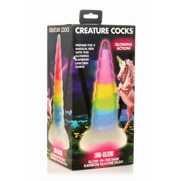 Dildo Luminiscente Rainbow Brilla en la Oscuridad - Imagen 4