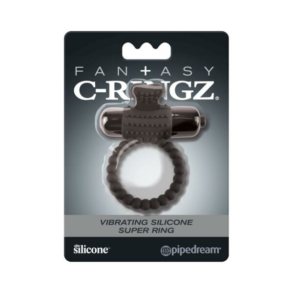 Fantasy C-Ringz Super Anillo Vibrador de Silicona Negro - Imagen 3